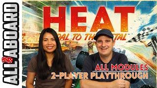 HEAT: PEDAL TO THE METAL | Boardgame | How to Play and Full 2-Player Playthrough | ALL MODULES