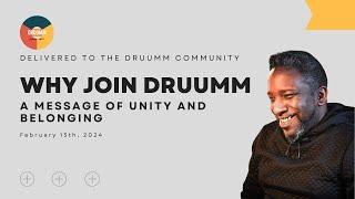 Why join DRUUMM - a message from of unity and belonging from Rev. Verdis Robinson