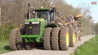 620 PS starke JOHN DEERE Traktoren im Einsatz bei der Feldarbeit im Frühjahr