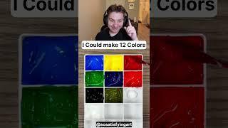 Can make color black with blue, red and yellow