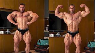 Iranian bodybuilder Mehdi Jaberi - Muscle checking