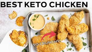 The SECRET to CRUNCHY KETO CHICKEN STRIPS + Keto Chick-Fil-A Sauce