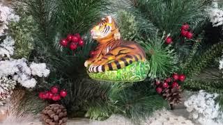 Tiger - Glass Christmas Ornament