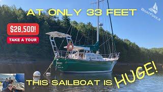 At Only 33 Feet, This SAILBOAT Is HUGE! A RARE 1981 CSY 33 Bluewater Cruiser at $28,500. FULL TOUR!