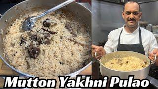 Mutton Yakhni Pulao | Eid Special White Mutton Pulav | Yakhni Pulao Recipe | Mutton Pulao In Cooker