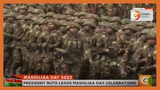 Kenya Defense Forces display their military prowess during Mashujaa Day celebrations in Kericho