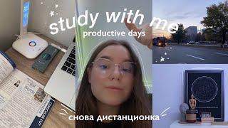 study with me // снова дистанционка, учёба, посылка 