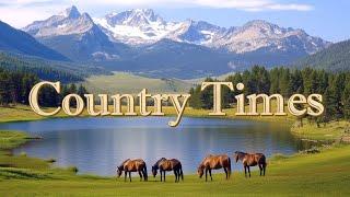 [2.5hr Playlist] Country Times in a tranquil highland landscape with grazing horses by the lake 