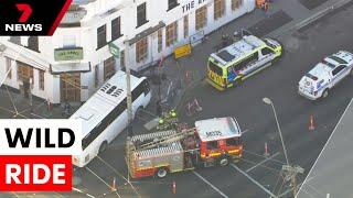 Bus bound for Monash University makes sudden pit-stop in the side of Malvern pub | 7NEWS