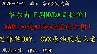 美股 华尔街下调NVDA目标价！AAPL加速AI战略落地中国！TSM美国工厂开始生产！TSLA有望止跌？巴菲特OXY、CVX原油股怎么看？CCL如何预期？UBER、LLY能做多吗？PLTR怎么看？