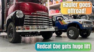 Redcat Cab Over Engine rc tow truck hauler gets a huge hydraulic lift - CAN OFFROAD NOW!