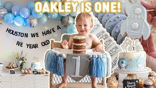 Oakley Turns ONE! | Party Prep Chaos, Smash Cake, DIY Decorations, Space Theme and More