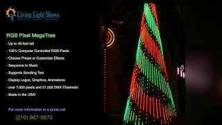 Living Light Shows Commercial Outdoor Animated RGB LED Pixel Christmas Mega Tree Promo