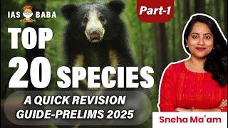 Part-1|Top 20 Species in News|Environment|UPSC Prelims 2025