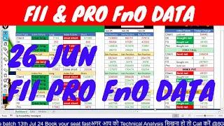 FII DII Data Analysis For Tomorrow 26  jun  FII FnO Data analysis for Tuesday Option Chain Analysis