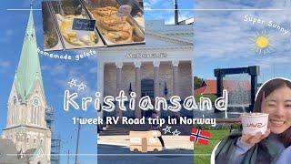 Afternoon in Kristiansand, Norway   1 week RV road Trip   The prettiest Mc Donald's | Gelato