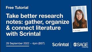 Webinar: Take better research notes: gather, organize & connect literature with Scrintal