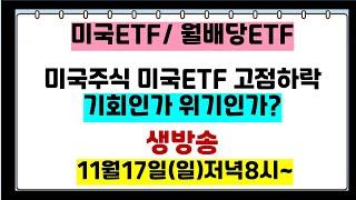 월배당ETF 미국ETF 고점하락 위기인가? 기회인가? / 배당ETF  커버드콜ETF 생방송(저녁8시~)