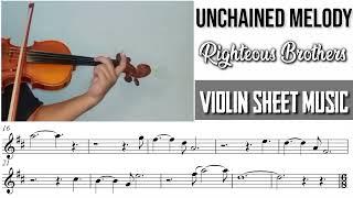 Free Sheet || Unchained Melody - Righteous Brothers | Violin Sheet Music