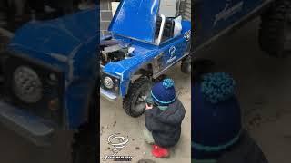 Learning how to fix cars young, repairing front wing on Tornado Rookie