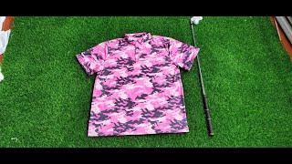 Golf Gentry Men's Pink Camo golf polo