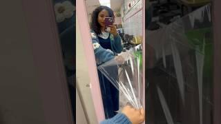 peeling the plastic off the mirror for my classroom affirmation station | kindergarten teacher