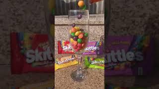 Filling up the Glass with Skittles Candies #shorts #trending #viral #youtubeshorts