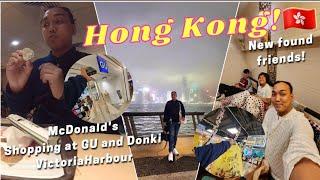 Hong Kong Vlog Day 3 April 2023 Part 2 - Trying Mcdo, Shopping at GU, DONDONKI & Victoria Harbour.