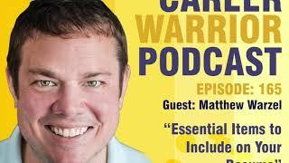 Matt Warzel Guest Speaker: Career Warrior Podcast with Chris Villanueva (Part II)