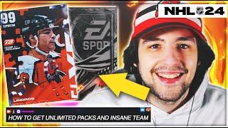 HOW TO GET UNLIMITED PACKS EASY AND AN INSANE TEAM IN NHL 24 HUT!