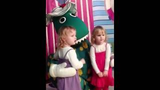 Dimmick twins meet Dorothy the dinosaur