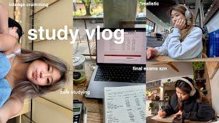 study vlog  finals week in my life | productive days, cramming, exams season