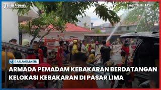 Armada Pemadam kebakaran berdatangan kelokasi kebakaran di pasar lima