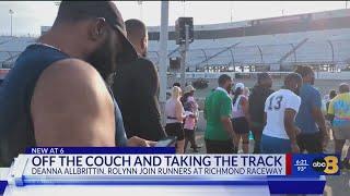 8News staff take the track and join runners at the Richmond Raceway prior to the racing festivities