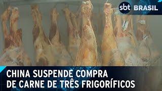 China suspende importação de carne bovina de três frigoríficos do Brasil | SBT Brasil (03/03/25)