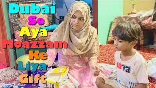 Dubai se aaya gift moazzam keliye #sanaimran #sanaimranvlog