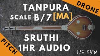 Tanpura Sruthi - Drone - B Scale or 7 Kattai - Ma (Madhyamam/ Madhyam) - 123.54Hz