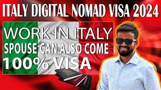 ITALY  DIGITAL NOMAD VISA 2024!! WORK WITH YOUR SPOUSE!! #digitalnomadvisa #italyworkvisa #italy