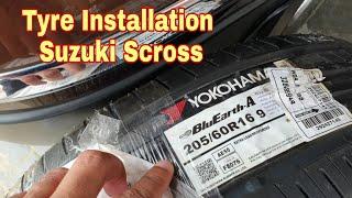 Yokohama BluEarth tyres | complete tyre installation process, Suzuki Scross | Vid ARN 