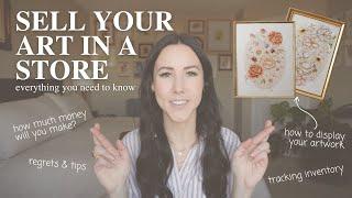 how to sell your art in a store | HOW MUCH MONEY DO YOU MAKE?  all my regrets & tips!