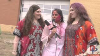 Belly Dancers at Festival of Colors speaking to Desiplaza TV.