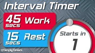 45 sec work 15 sec rest Interval Timer (45/15 interval timer) up to 60 reps