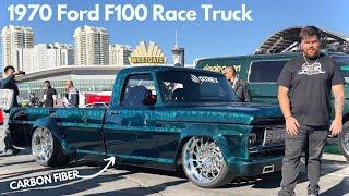 Six12’s Mid-Engine GT350-Powered Teal Carbon Fiber F100 | SEMA 2024