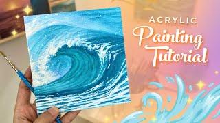 Acrylic Painting Tutorial | How to Paint Ocean Wave (Beginner to Intermediate)