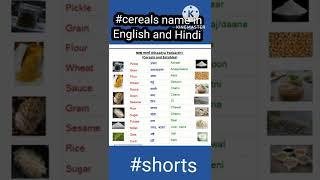 Cereals name in English & Hindi|cereals vocabulary#Learn spokenEnglish inoneminute#vocabularybooster