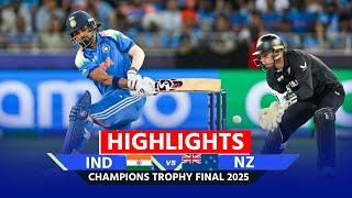 Champions Trophy 2025 Final Highlights:  IND vs NZ Champions Trophy Final 2025 Highlights