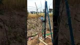 Small hand water well drilling rig. working without labor