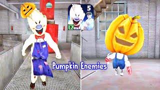 ICE SCREAM 6 PUMPKIN ENEMIES JUMPSCARES | ICE SCREAM 5 HALLOWEEN MOD