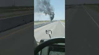 Truck fire near Wickett, Tx