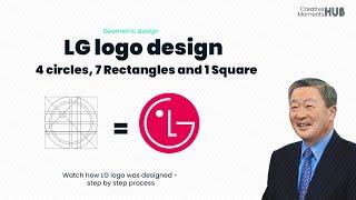 LG Logo Design Simplified with Just 4 circles, 7 Rectangles and 1 Square - How To Design LG Logo